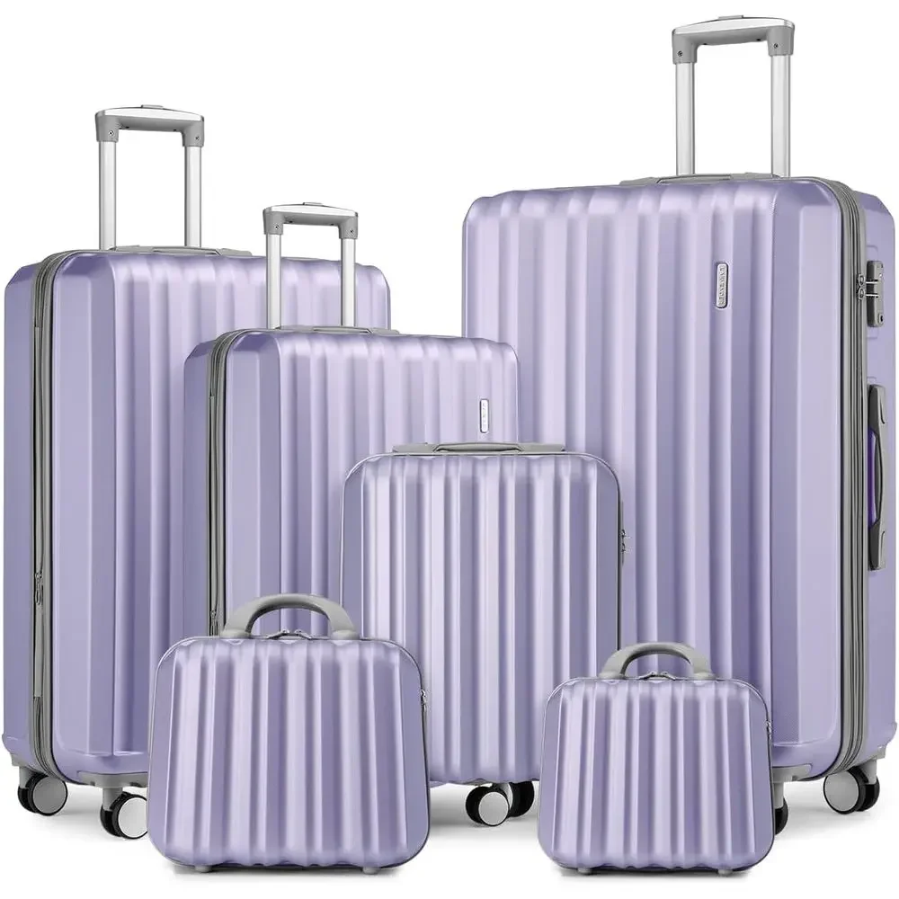 Expandable Hard Shell Luggage Set - Ensemble de 6 valises rigides extensibles