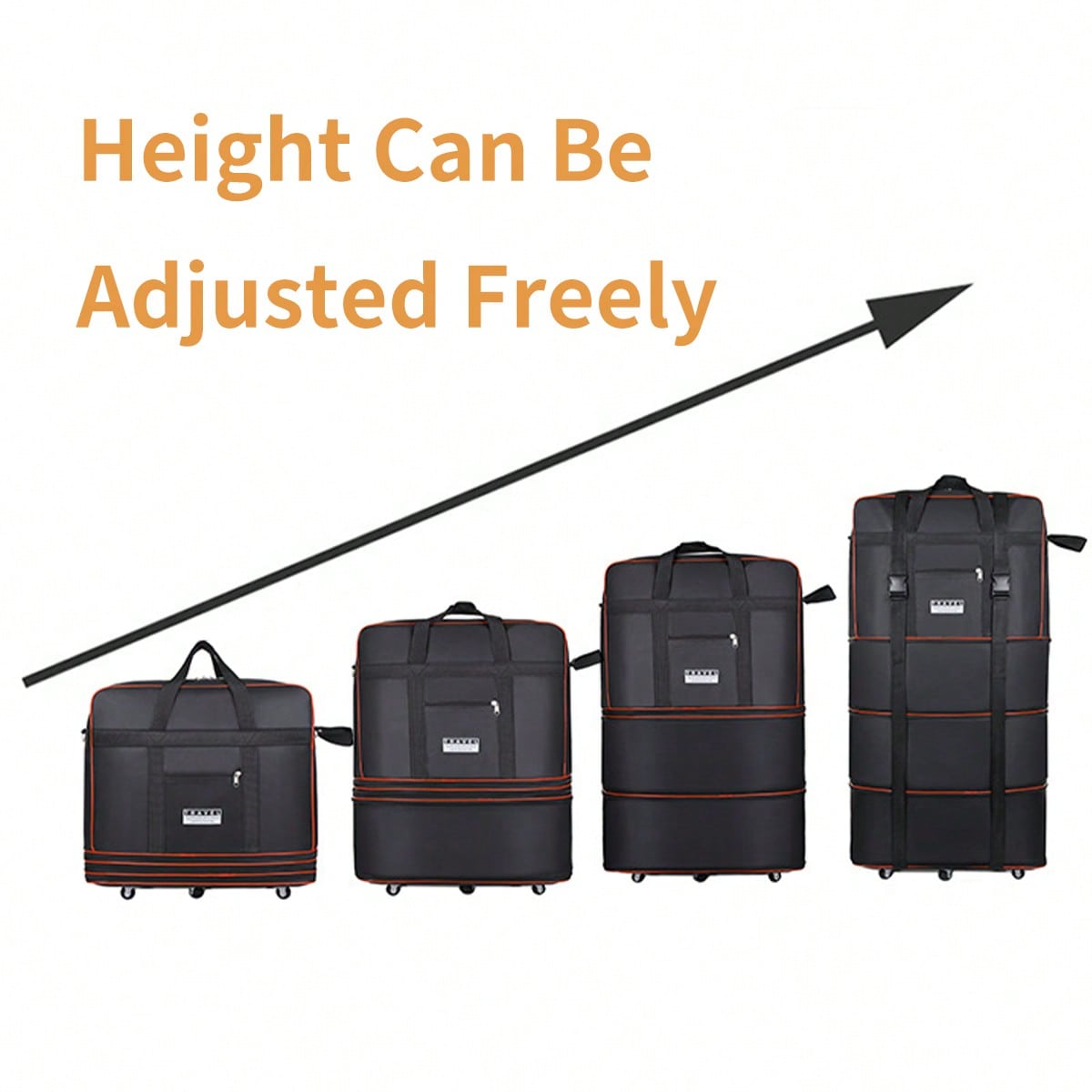 Sac de voyage pliable noir, av - Foldable Rolling Luggage Bag avis et prix