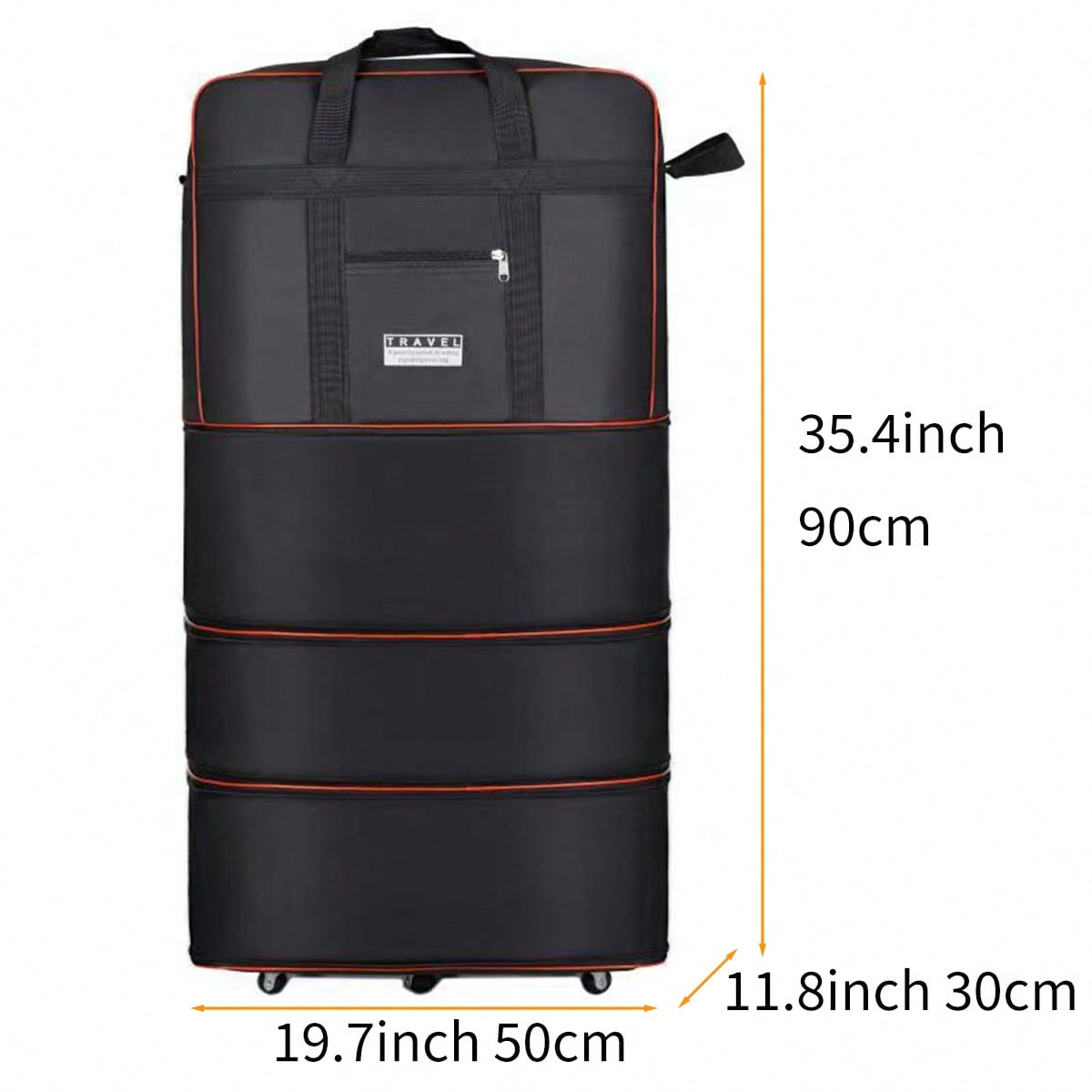 Sac de voyage pliable noir, av - Foldable Rolling Luggage Bag avis et prix