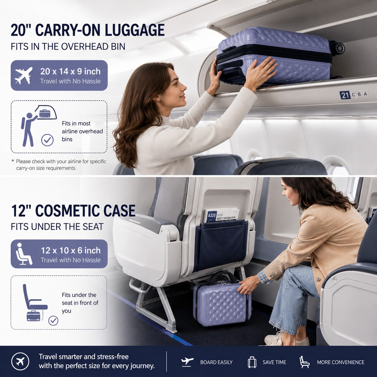 Ensemble de bagages à emporter - Cabin Size Lightweight Travel Trolley avis et prix