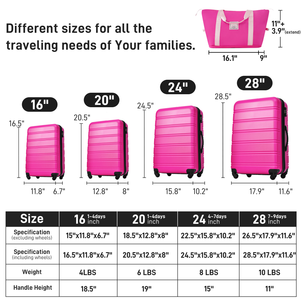 Ensemble de bagages rigides ex - Expandable Hard Shell Luggage Set avis et prix